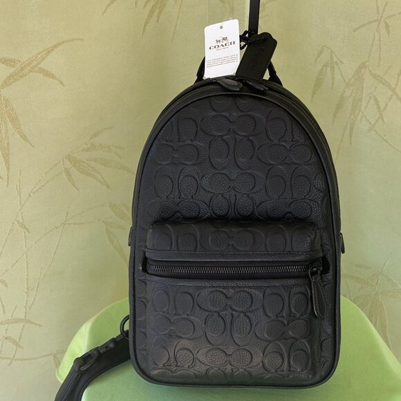 COACH CHARTER PACK IN SIGNATURE LEATHER:NWT BLACK CP116 Retail:$450 - Picture 1 of 15